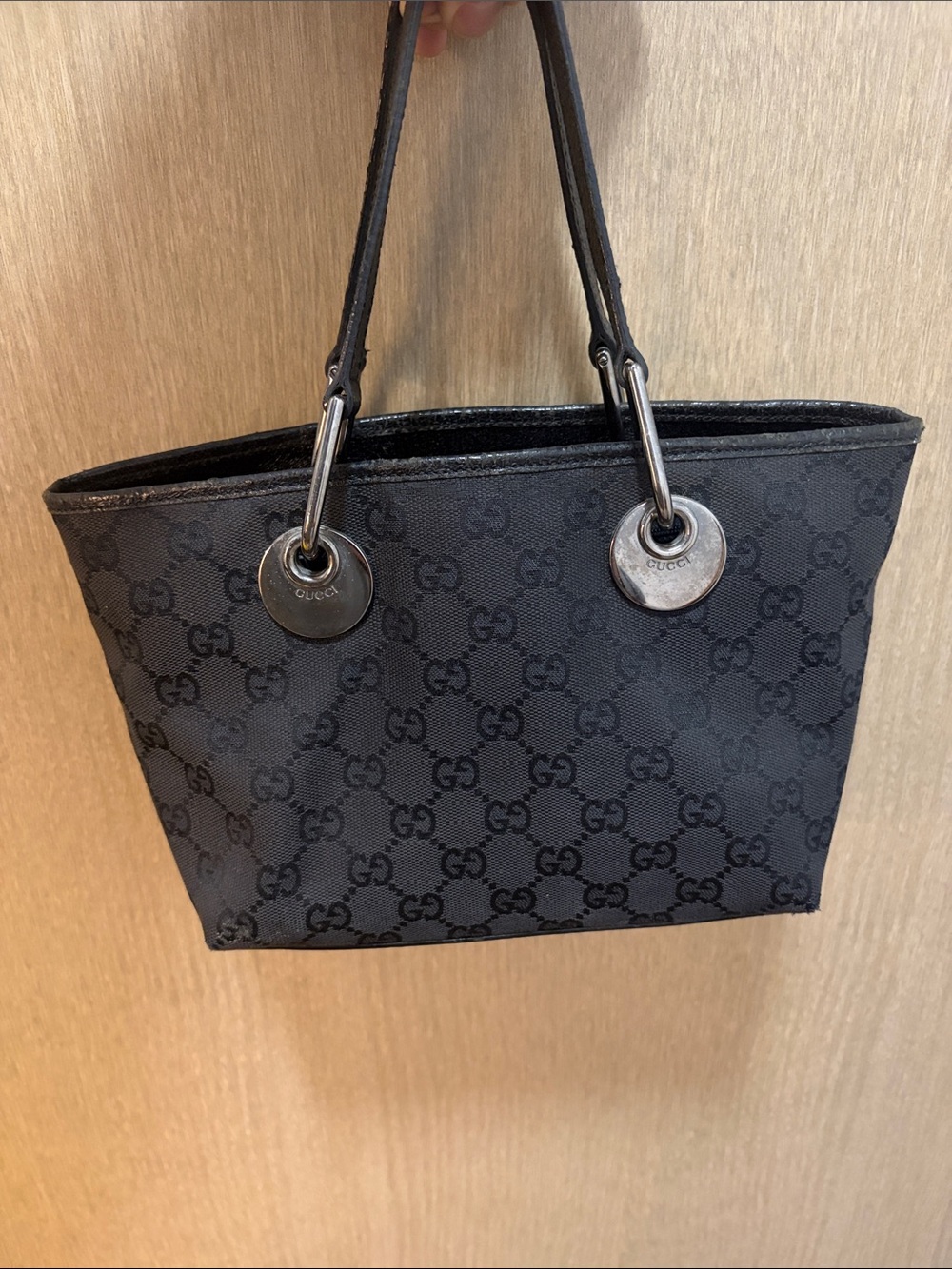 Gucci Black GG Monogram Mini Tote